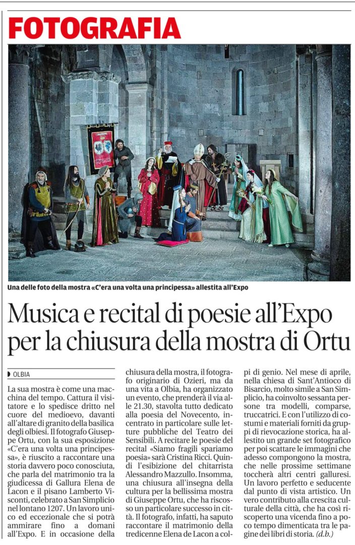 Musica e recital di poesie all'Expo per la chiusura della mostra di Ortu Olbia